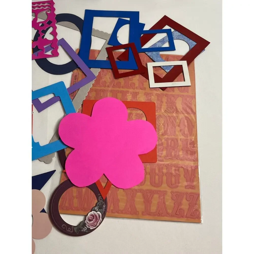 Vintage Scrapbook Die Cuts Lot Back to School Graduation Frames Stencil Alphabet